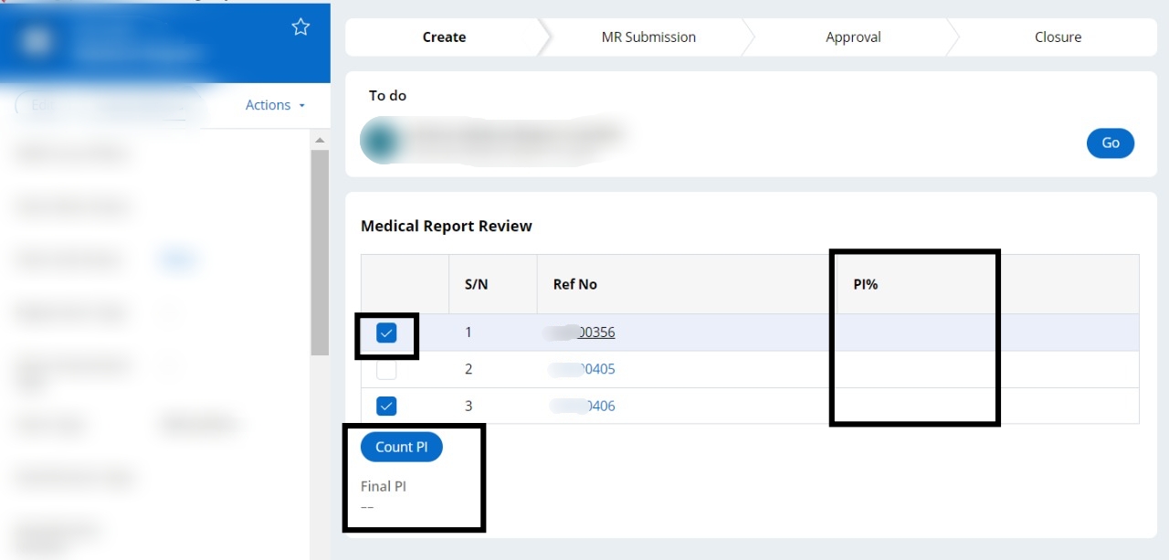 Select the rows from table/datagrid and count the value from selected row Support Center